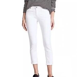 Adriana Goldschmied The Stevie Roll Up Slim Straight White Jeans Size 28 R